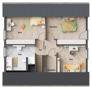 7 - Einfamilienhaus-Mitwachshaus-Flair-148-Dachges - 