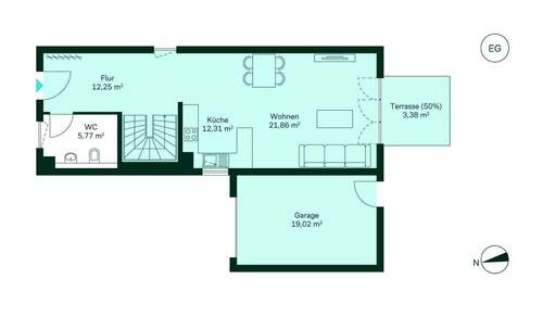 Großzügiges Erdgeschoss mit offener Küche - 