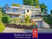 Hausansicht - Rheinseite - Top moderne Erdgeschosswohnung mit Terrasse in exklusiver Rheinlage!