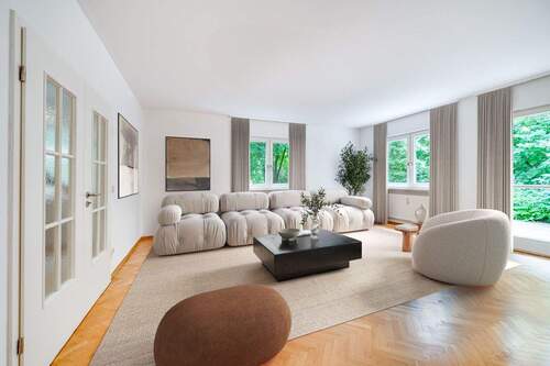 Wohnen - Home Staging - AIGNER - Schöne 2-Zimmer Wohnung mit Terrasse und großem Garten in Harlaching!