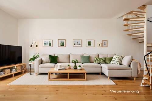 Wohnbereich (Visualisierung) - Etagenwohnung mit 77,90 m² in Berlin zum Kaufen
