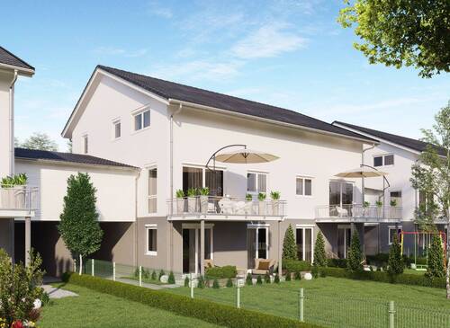 DHH Terrassenseite.jpg - Großzügige Doppelhaushälfte mit Balkon und Terrasse zum Erstbezug