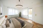 Visualisierung-Schlafzimmer mit Zugang zum Balkon - 