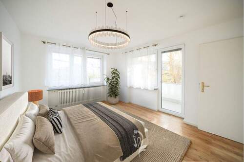 Visualisierung-Schlafzimmer mit Zugang zum Balkon - 