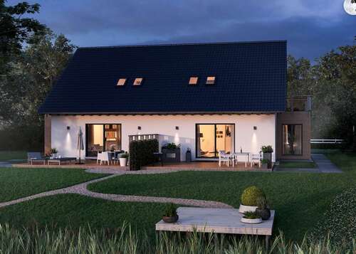 Hausansicht - Doppelhaushälfte mit 139,00 m² in Naunhof zum Kaufen