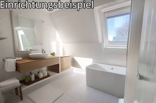 Helles Bad mit Badewanne und Dusche - 