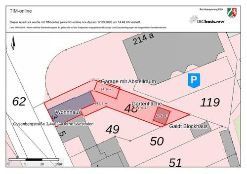 Flurkarte und Lage - 7 Zimmer Einfamilienhaus zum Kaufen in Herne