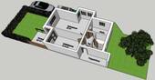 3D Ansicht mit Außenanlagen - 