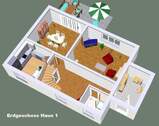 3D Grundriss Erdgeschoss Haus 1 - 