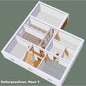 3D Grundriss Kellergeschoss Haus 1 - 