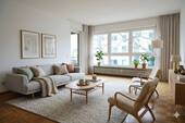 Wohnzimmer virtuell möbliert - Von Privat: Familientraum in HD-Neuenheim in Premiumlage: 3,5-Zimmer mit West-Balkon, TG & Garten