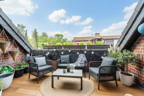 KI Loggia ohne Markise mit Möbeln - 