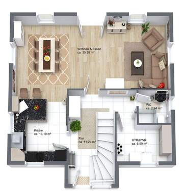 Coast Friesenland EG 3D Floor Plan - 