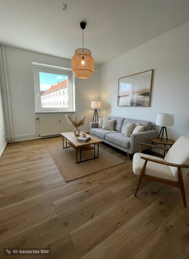 Wohnzimmer Möblierungsvorschlag - 2 Zimmer Etagenwohnung in Erfurt