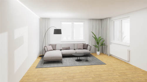 Wohnzimmer mit LED-Beleuchtung - 2 Zimmer Etagenwohnung zur Miete in Rednitzhembach