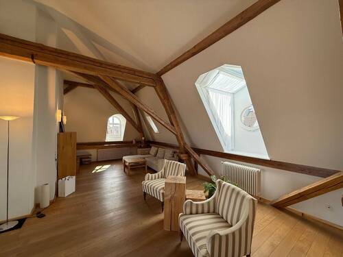 Wohnbereich - Exklusive Wohnung mit Bergblick in Wangen im Allgäu – Historischer Charme trifft modernen Luxus!