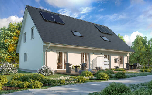 Doppelhaus-SH-122-DHH - Hier entsteht Ihre Doppelhaushälfte - mit ScanHaus zuverlässig gebaut