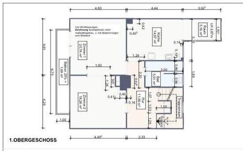 1. OG - 1 Zimmer Mehrfamilienhaus, Wohnhaus in Mannheim / Käfertal