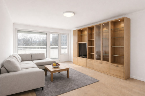 Wohnzimmer zum Balkon - 3 Zimmer Etagenwohnung zum Kaufen in Ratingen