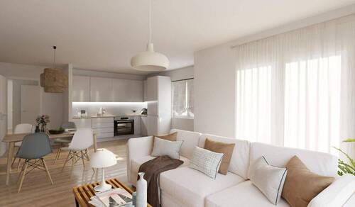 Lichtdurchfluteter Wohnbereich dank bodentiefer Fe - Neue Wohnung mit Hochterrasse und Garten
