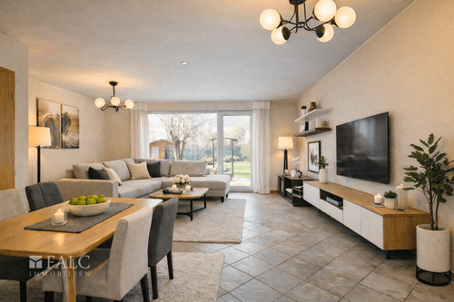 Wohnzimmer_Digital eingerichtet - 4 Zimmer Reihenmittelhaus zum Kaufen in Köln - Meschenich