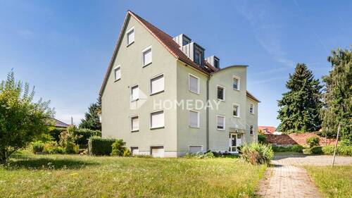 Außenansicht 1 - Gepflegte Wohnung mit Süd-Terrasse, Gartenanteil, Stellplatz und EBK in Zorbau