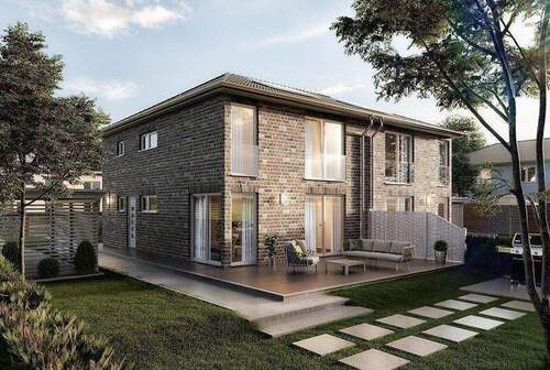 Doppelhaus-Aura-136-Walmdach-Klinker-1.jpg - Wohnen statt träumen – Der einfache Weg zum Eigenheim