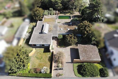 Luftbild - Straßenansicht - Bungalow mit 338,00 m&sup2; in Dannstadt-Schauernheim zum Kaufen