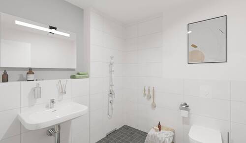 Visualisierung des Duschbades - Etagenwohnung mit 128,30 m² in Bensheim zum Kaufen