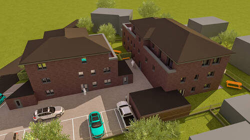 Vogelperspektive - Etagenwohnung mit 102,30 m&sup2; in Schortens zum Kaufen