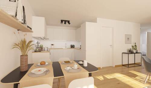 In der offenen Wohnküche bereiten Sie köstliche Mahlzeiten zu - 3 Zimmer Etagenwohnung zum Kaufen in Bensheim