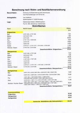 Wohnflächenberechnung - Mehrfamilienhaus, Wohnhaus mit 270,00 m² in Burgthann zum Kaufen