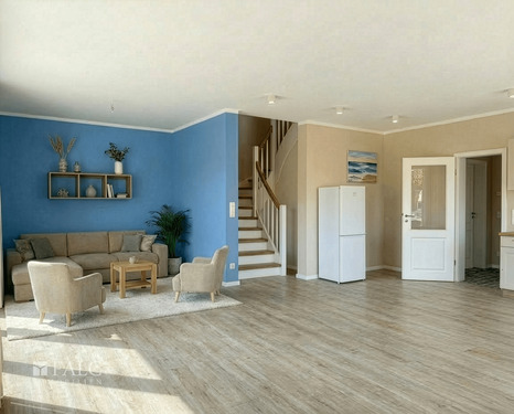 Wohnzimmer KI generiert - 4 Zimmer Doppelhaushälfte in Born a. Darß