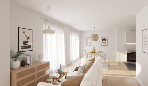 Lichtdurchfluteter Wohnbereich dank bodentiefer Fe - Wohnung mit zwei Dachterrassen und Parkett