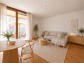 Gemütliches Wohnzimmer - 3 Zimmer Etagenwohnung zum Kaufen in Frankfurt am Main