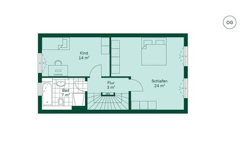 Geräumiges Obergeschoss mit großem Schlafzimmer - 