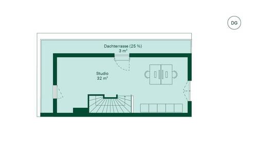 Ausgebautes Dachstudio bietet viel Platz für Ihr Hobby - 