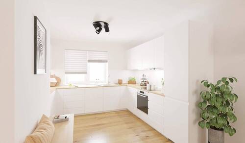 Die offene Küche lädt zum gemeinsamen Kochen ein - 4 Zimmer Doppelhaushälfte in Hattingen