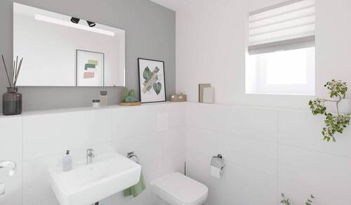 Komfortables Gäste-WC im Erdgeschoss - Doppelhaushälfte mit 145,80 m² in Hattingen zum Kaufen