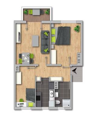 3-Zi.untere ETS li.jpg - 3 Zimmer Etagenwohnung zur Miete in Eisenach