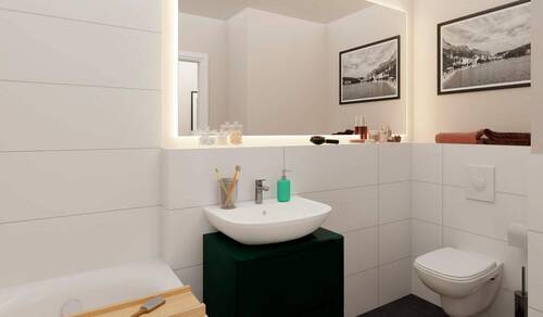 Komfortables Badezimmer mit Badewanne - Etagenwohnung mit 83,90 m² in Zossen zum Kaufen