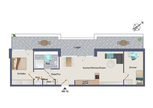 Wohnung-Nr. 10 - Etagenwohnung mit 83,30 m² in Herrenberg / Gültstein zum Kaufen