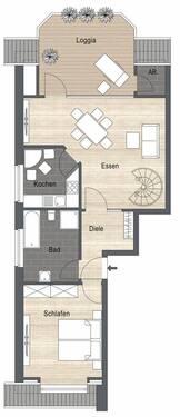 Dachgeschoss links - 3 Zimmer Etagenwohnung in Borken