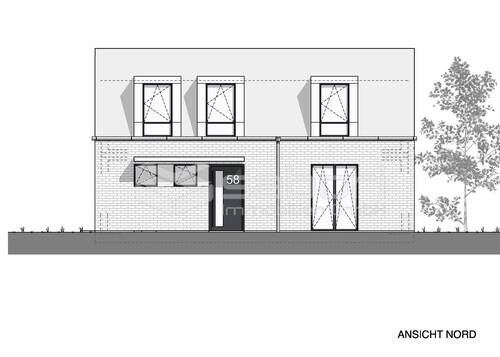 Ansicht Nord - Grdst. mit Baugenehmigung für 4 EFH