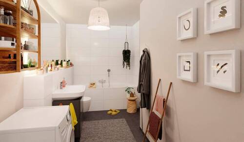 Ein weiteres Badezimmer, inklusive Badewanne - 
