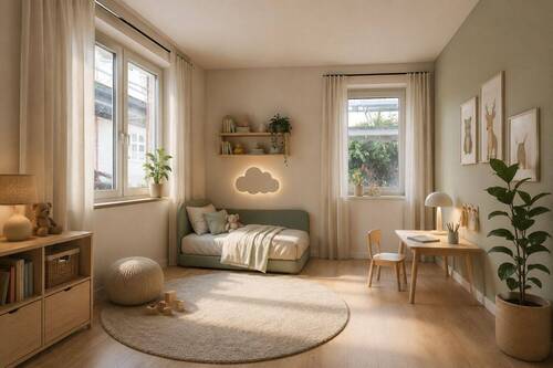 KI Kinderzimmer oder Homeoffice Wohnbeispiel - 