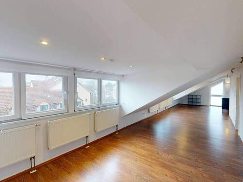 Ansicht I: Wohn- und Esszimmer mit offenem Küchenbereich - 3-Zimmerwohnung SOFORT FREI: WG Paar Studenten - Alles möglich!