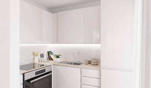 Die offene Wohnküche lädt zum gemeinsamen Kochen e - Terrassenwohnung mit 47,10 m&sup2; in Aachen zum Kaufen