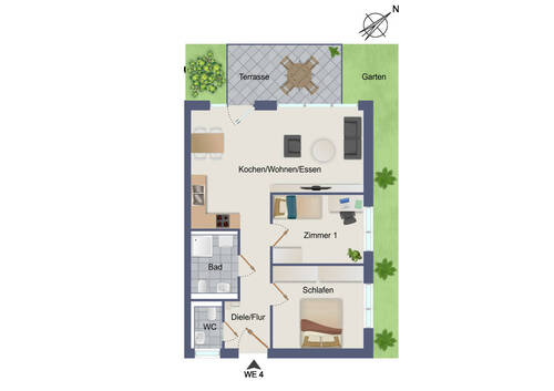 Wohnung-Nr. 4 - Etagenwohnung mit 67,10 m² in Herrenberg / Gültstein zum Kaufen
