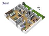 3D-Grundriss - Bungalow mit 83,00 m&sup2; in Marlow zur Miete